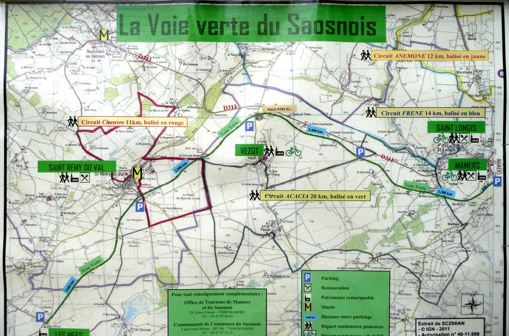 La voie verte. Parcours Les Mées-Vezot, environ 13 km.